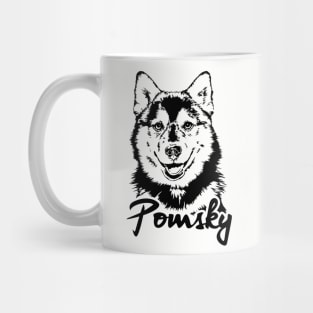 Funny Proud Pomsky dog portrait gift Mug